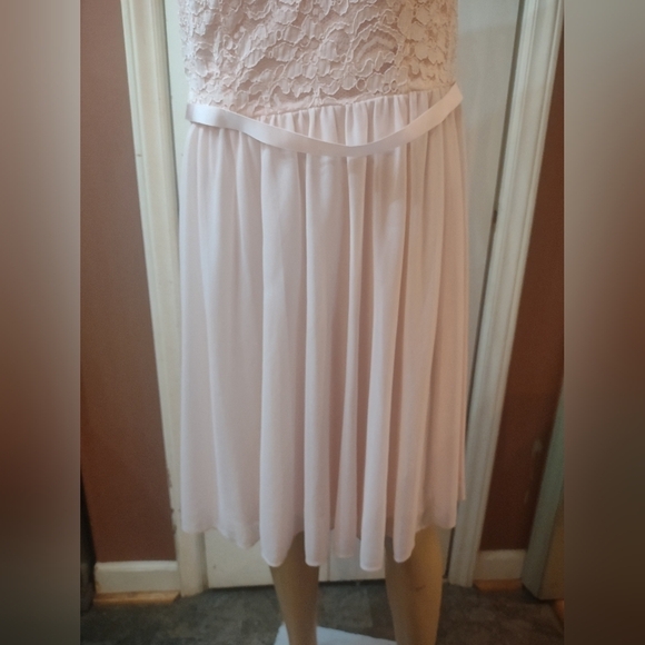 David's bridal women's size 14 light pink prom formal wedding dress - Picture 2 of 9